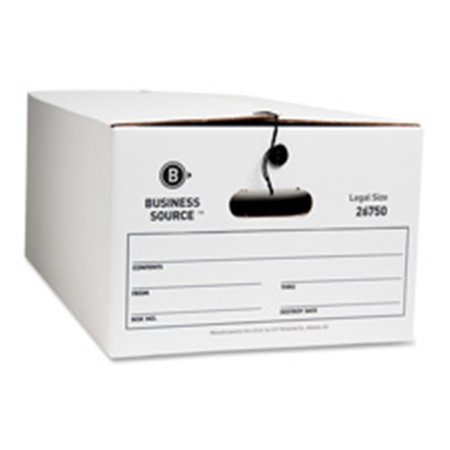 BUSINESS SOURCE Storage Box- Legal- 15in.x24in.x10in.- 12-CT- White BU463506